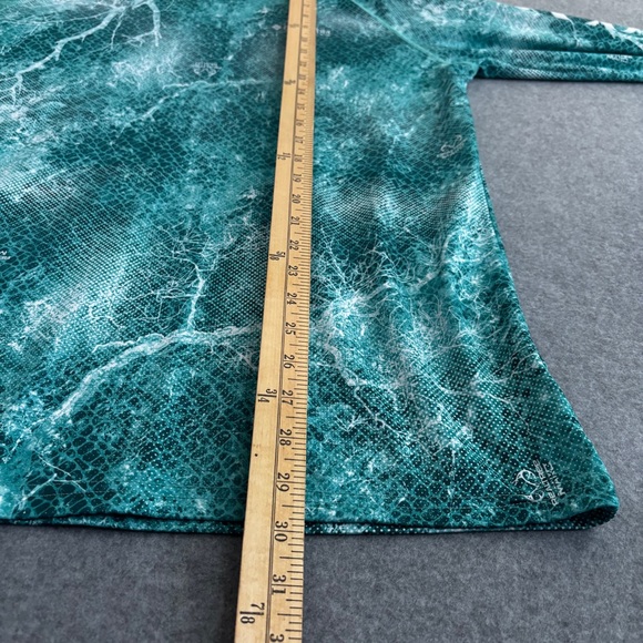 Columbia PFG Performance Long Sleeve Shirt (M) Aqua Multi Green - Picture 8 of 11